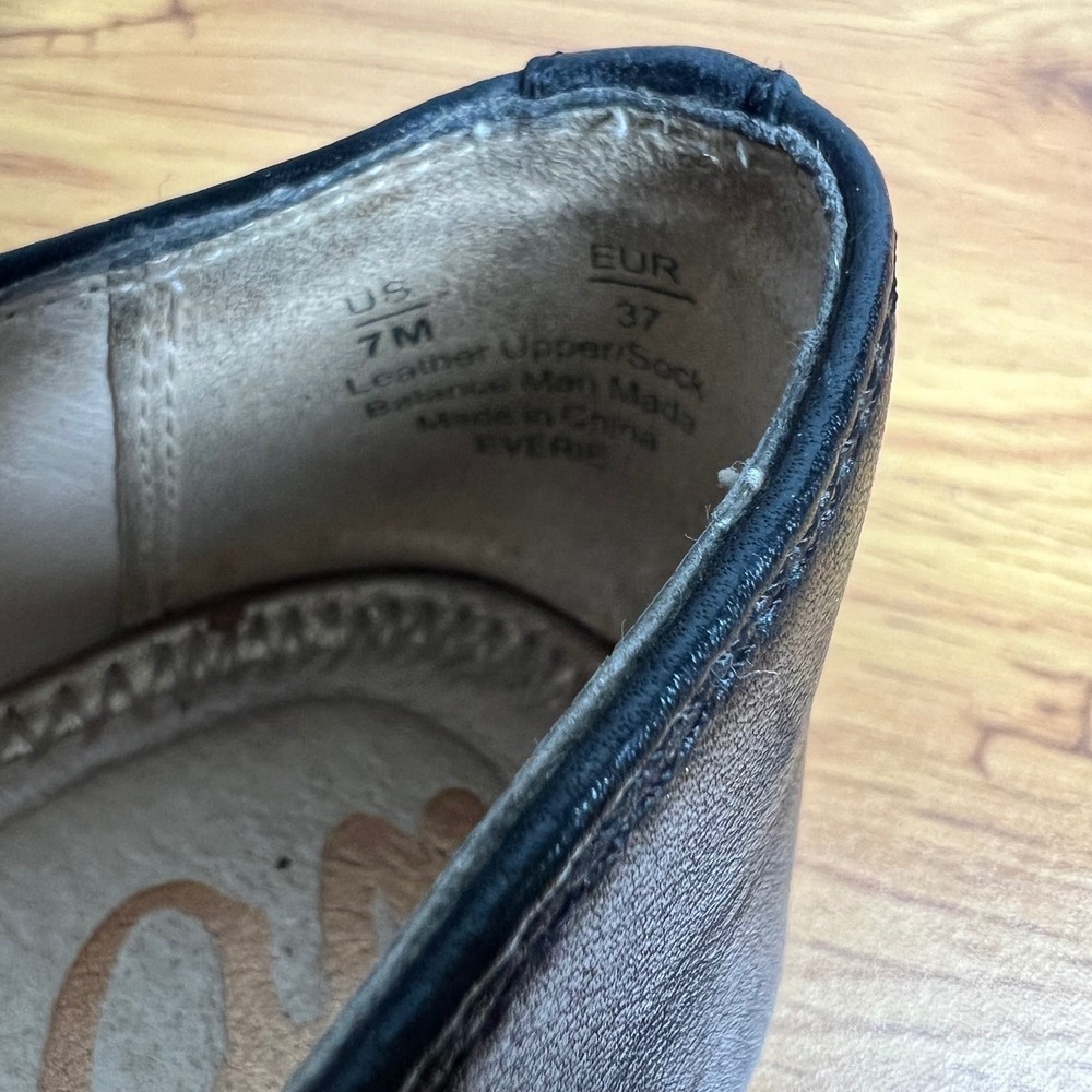 Sam Edelman Everie Black Leather Loafers Flats Women Size 7M Slip On Shoes - Picture 3 of 10